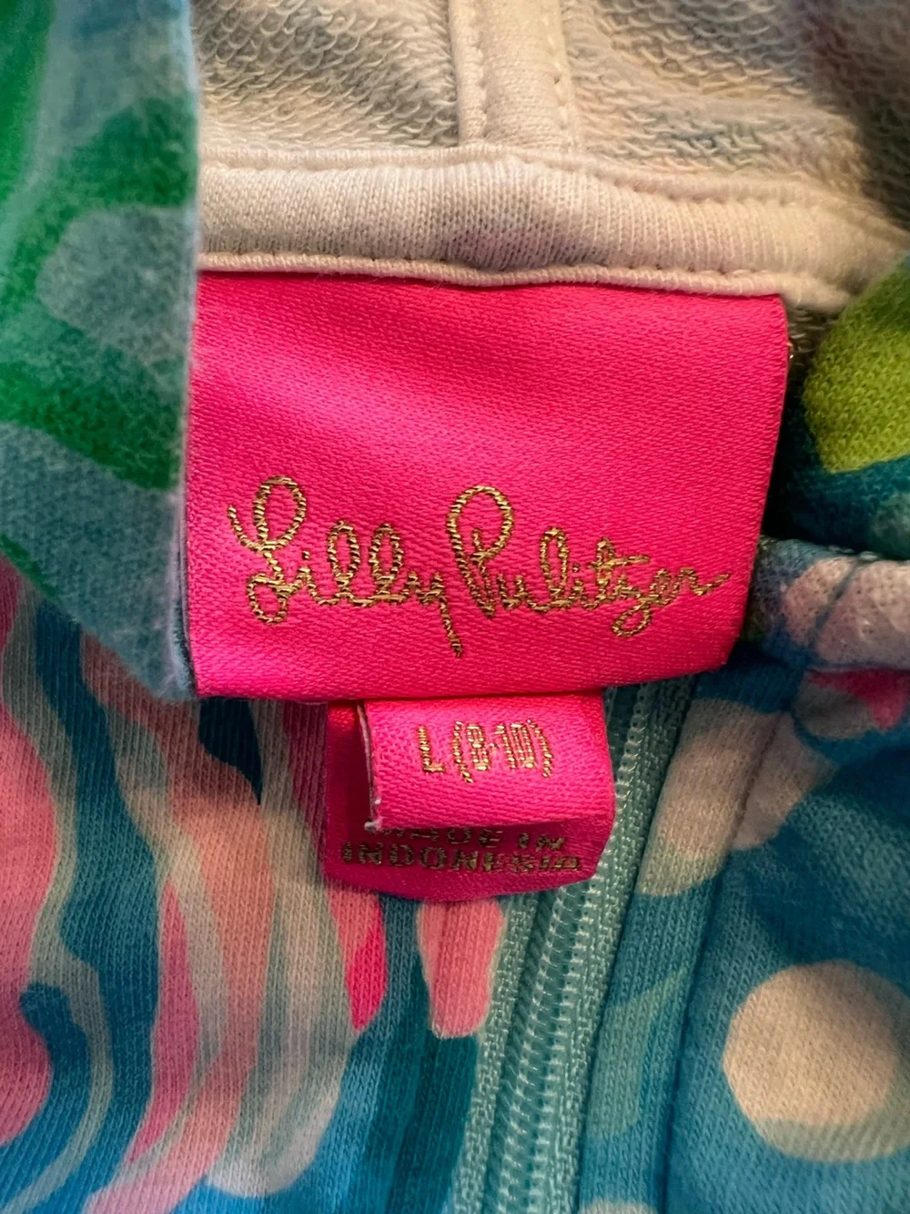 Lilly Pulitzer Hooded Zipper Front Beach Cover Up - Size Large 8-10